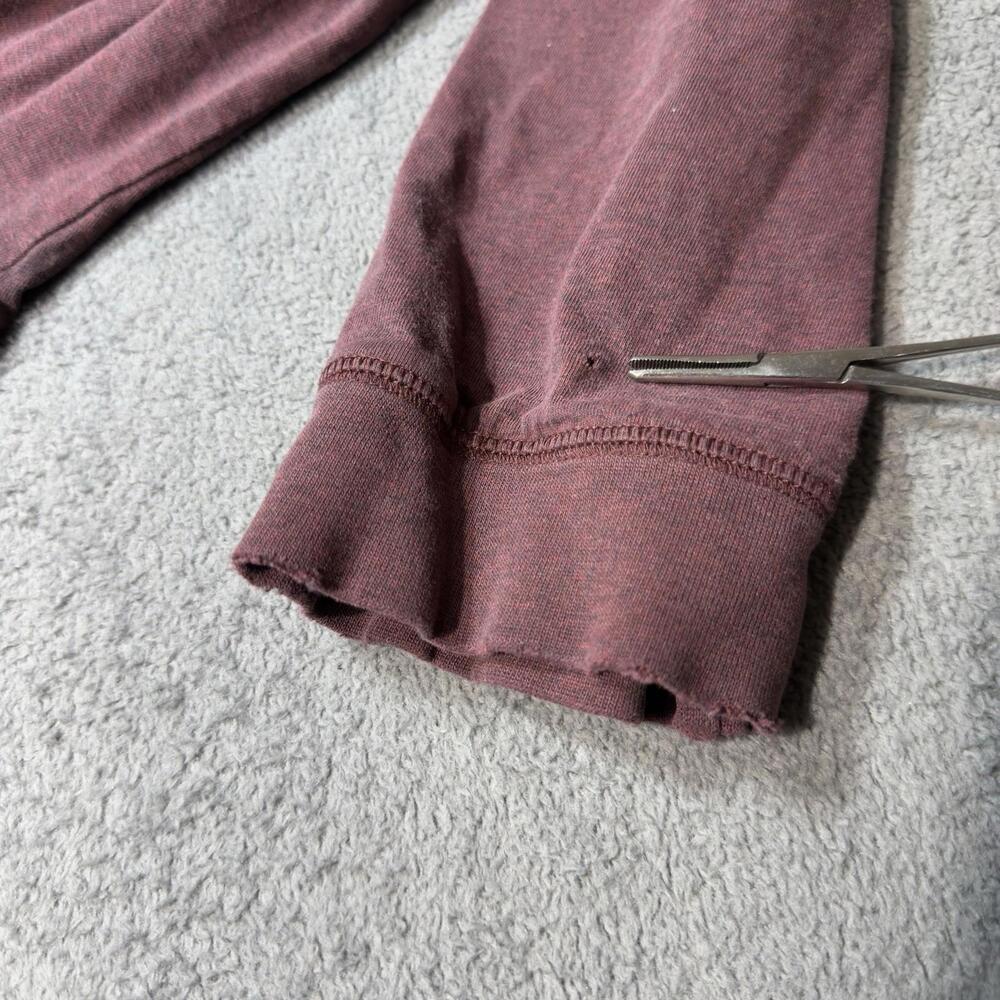 Maroon Henley Shirt Mens 2XL Big Man 3 Button Knit LS Worn In - Basic Editions - Picture 6 of 11